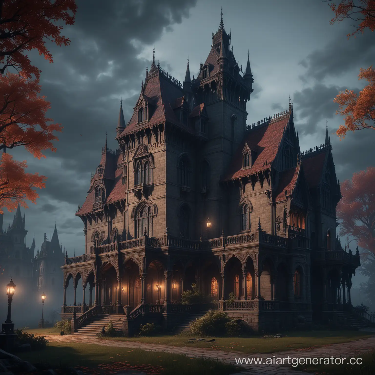 gothic vampire mansion, castlevania, 4k