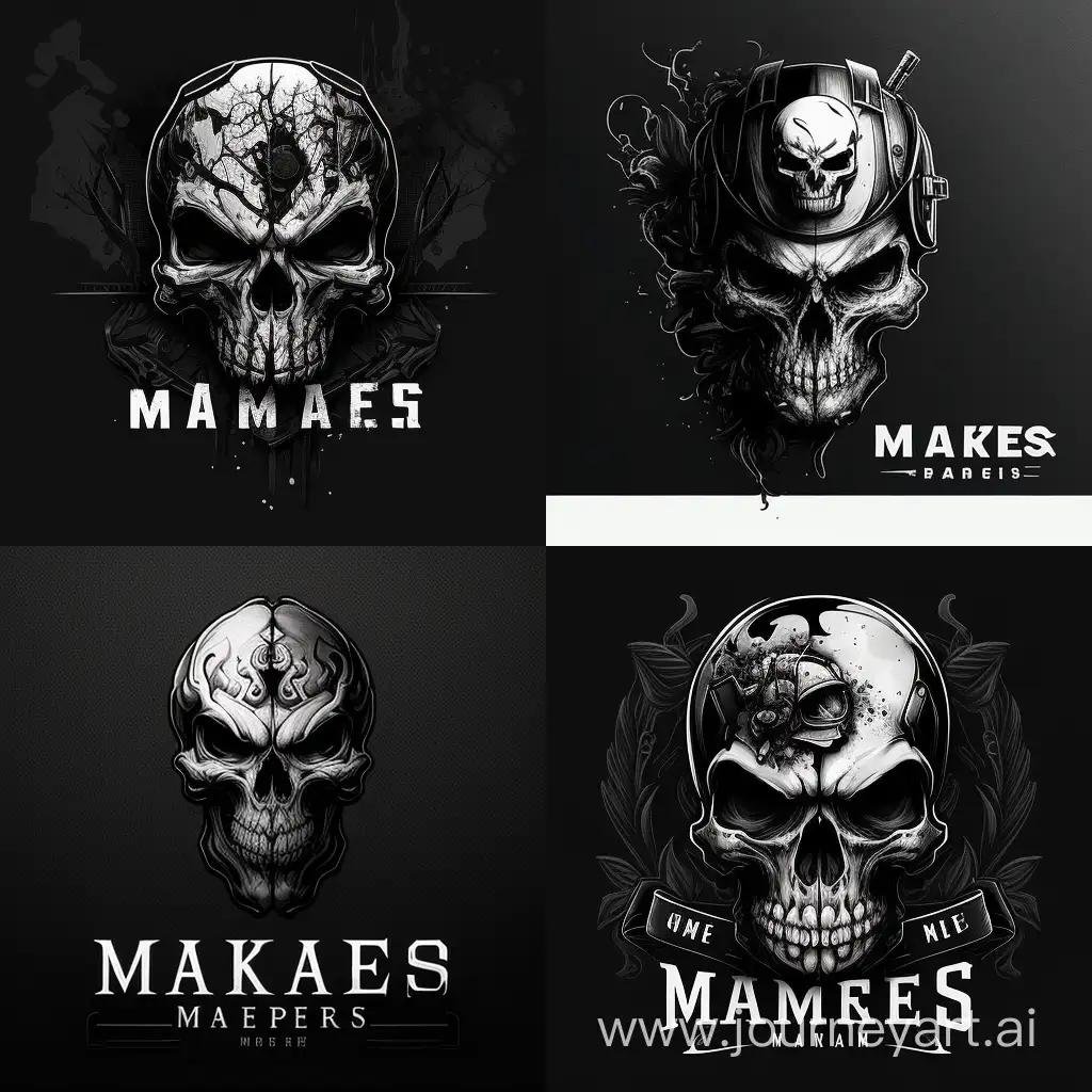 Aggressive-Military-Company-Logo-Maers-Ink-Skull-Design-in-Striking-Black-and-White