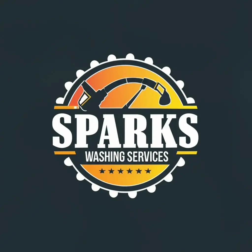 logo, Pressure washer, with the text "Sparks Washing Services", typography, be used in Construction industry