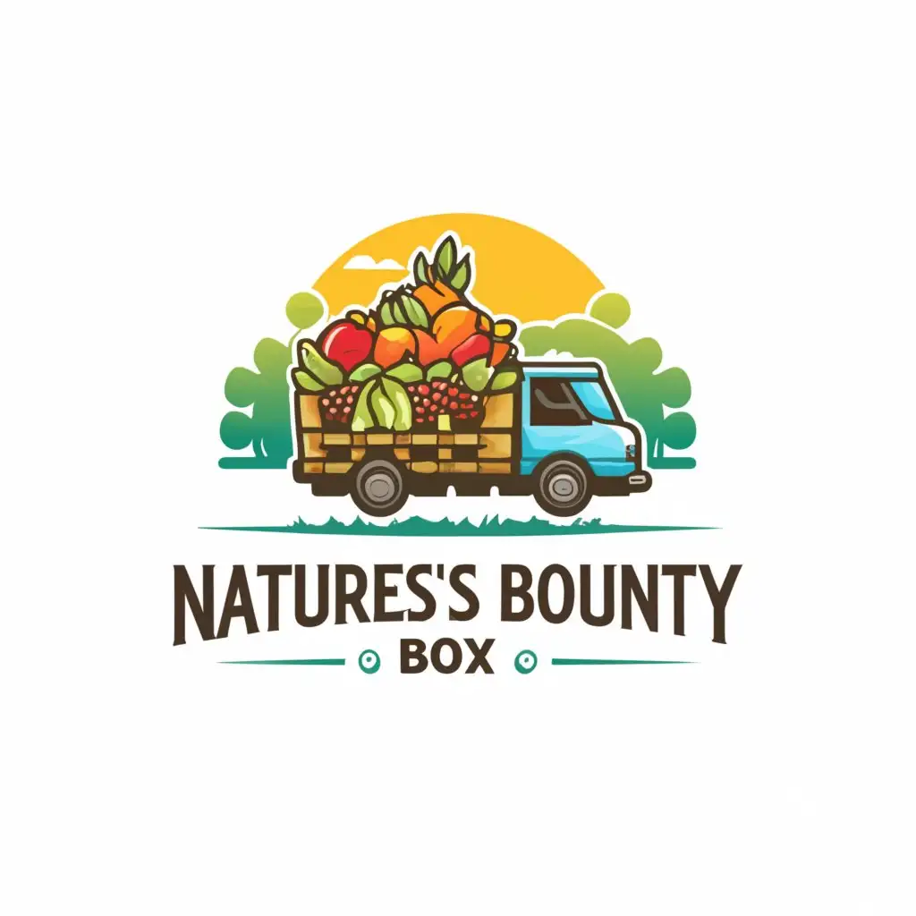 a logo design,with the text "Nature's Bounty box", main symbol:local organic farm-to-table delivery service,Moderate,clear background
