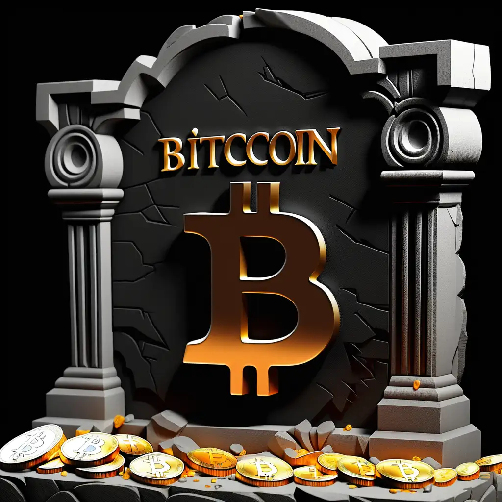 Bitcoin RIP Tombstone Memorializing Cryptocurrencys Demise on Dark Background