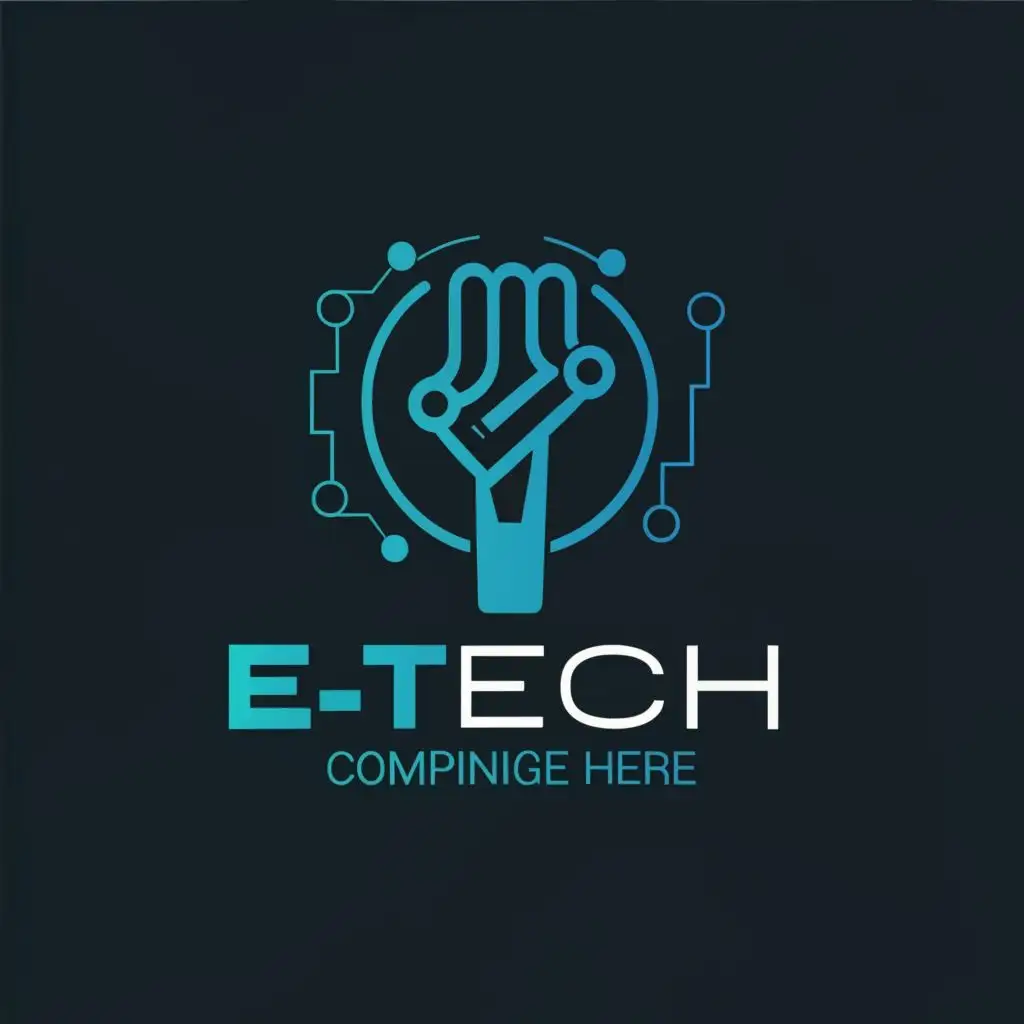 logo, Technology, fork,, with the text "E-TECH", typography, be used in Technology industry