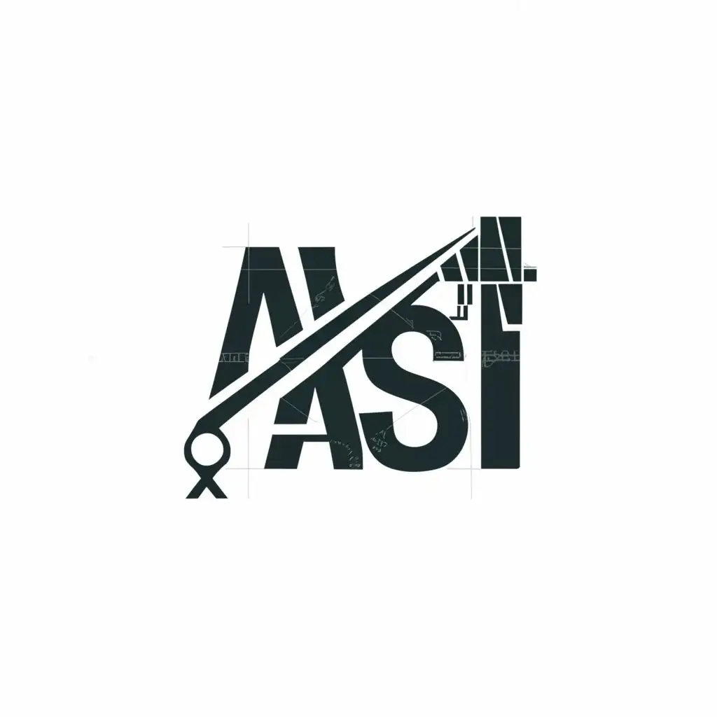 a logo design,with the text "ASN", main symbol:the crane manufacturing,Minimalistic,be used in Construction industry,clear background