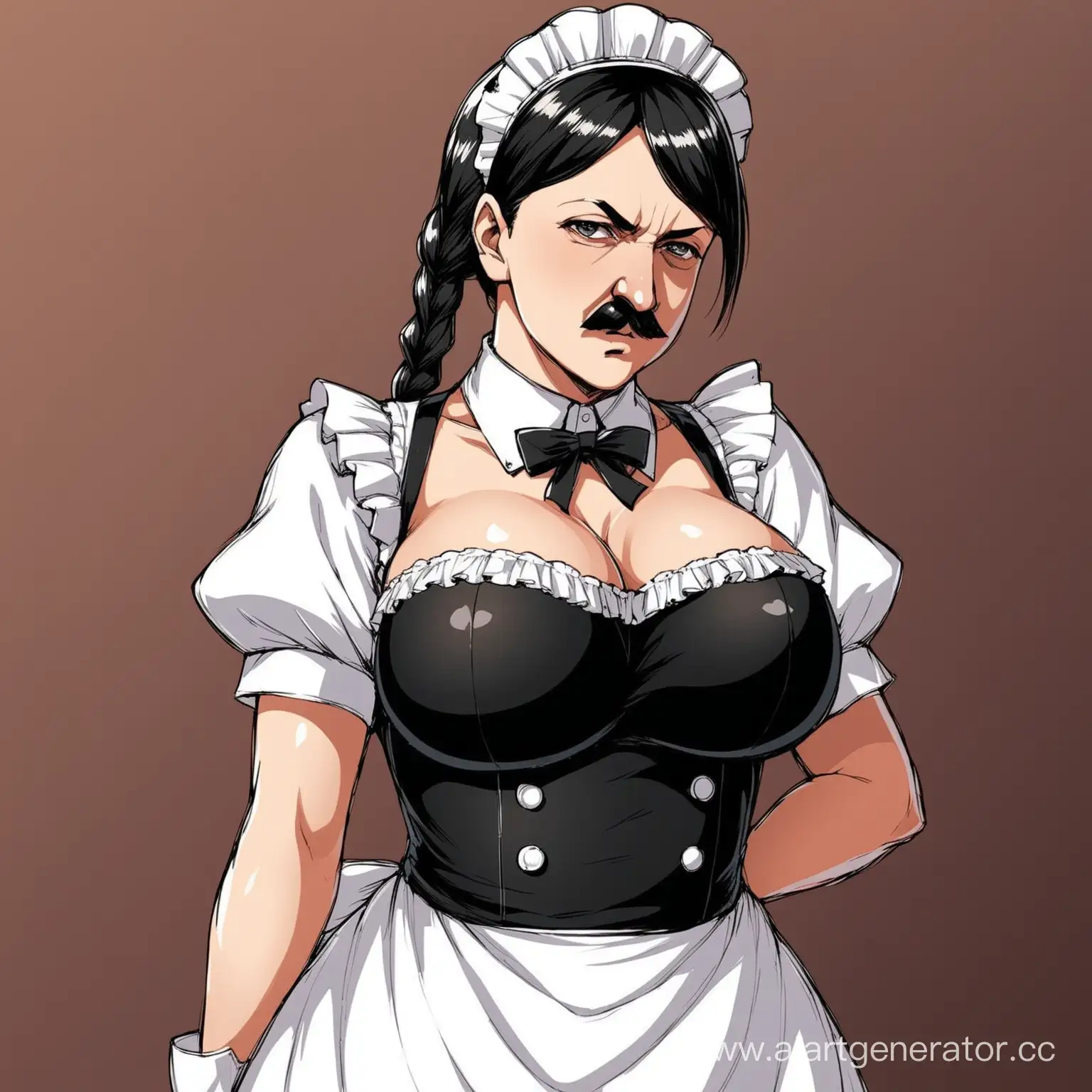 Adolf-Hitler-Maid-Costume-Transformation-with-Busty-Features