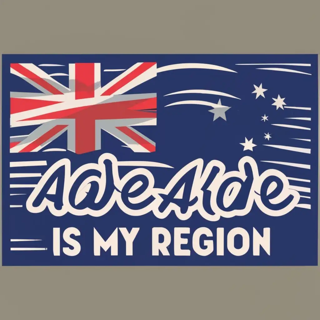 logo, australia flag, with the text "Adelaide is my region", typography, be used in Travel industry