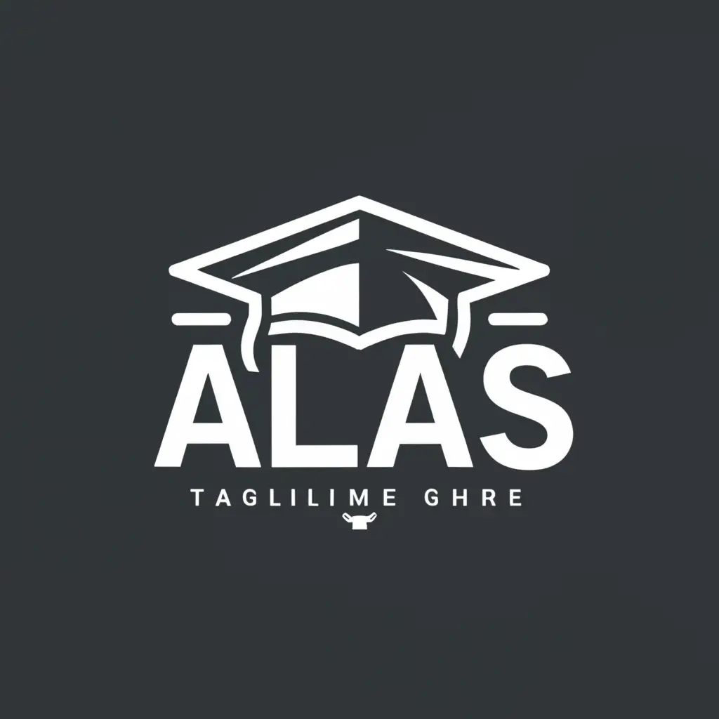 a logo design,with the text "ALAS", main symbol:youth, graduation cap, simple and modern,Moderate,be used in Nonprofit industry,clear background
