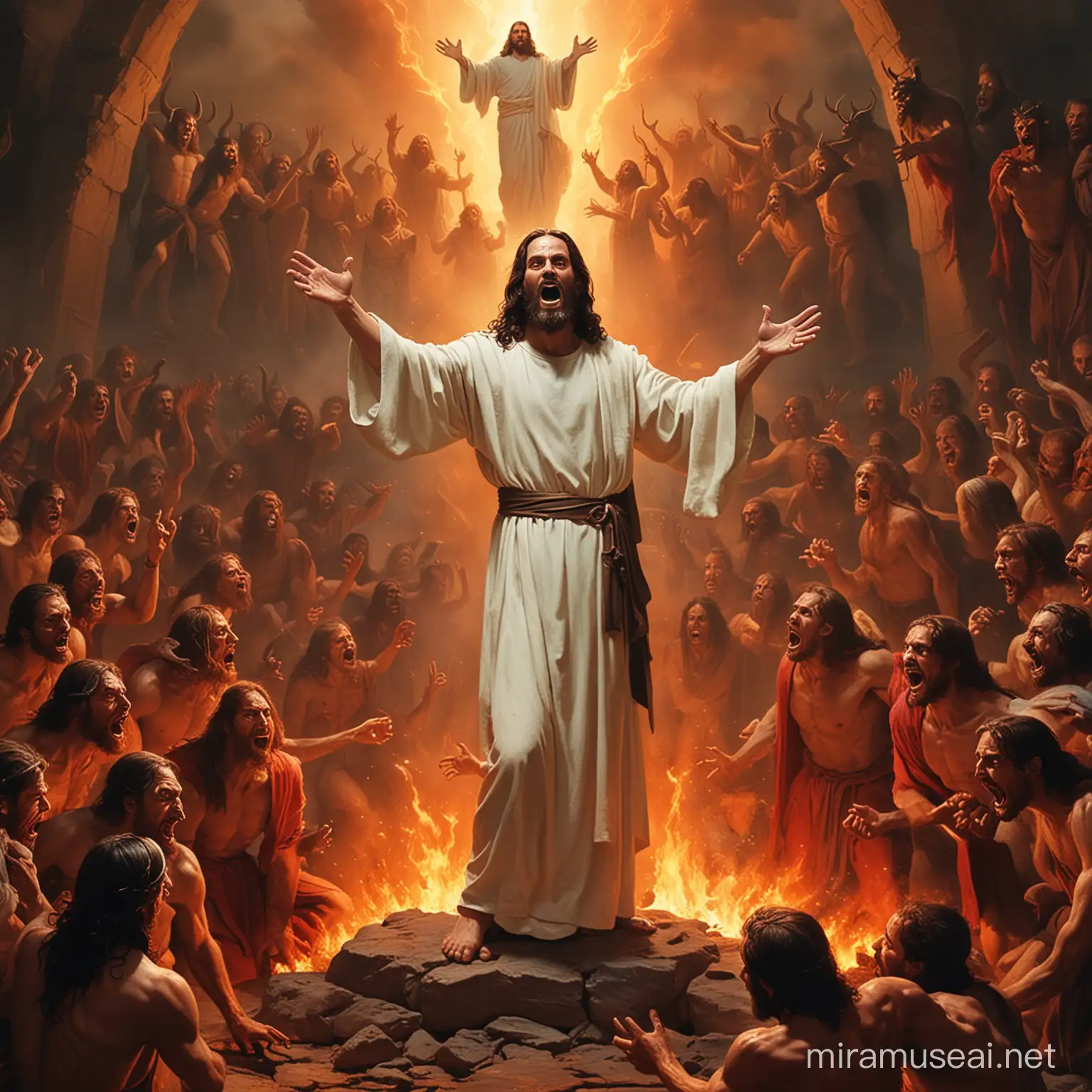 Jesus Preaching to Demon Powers in Hell