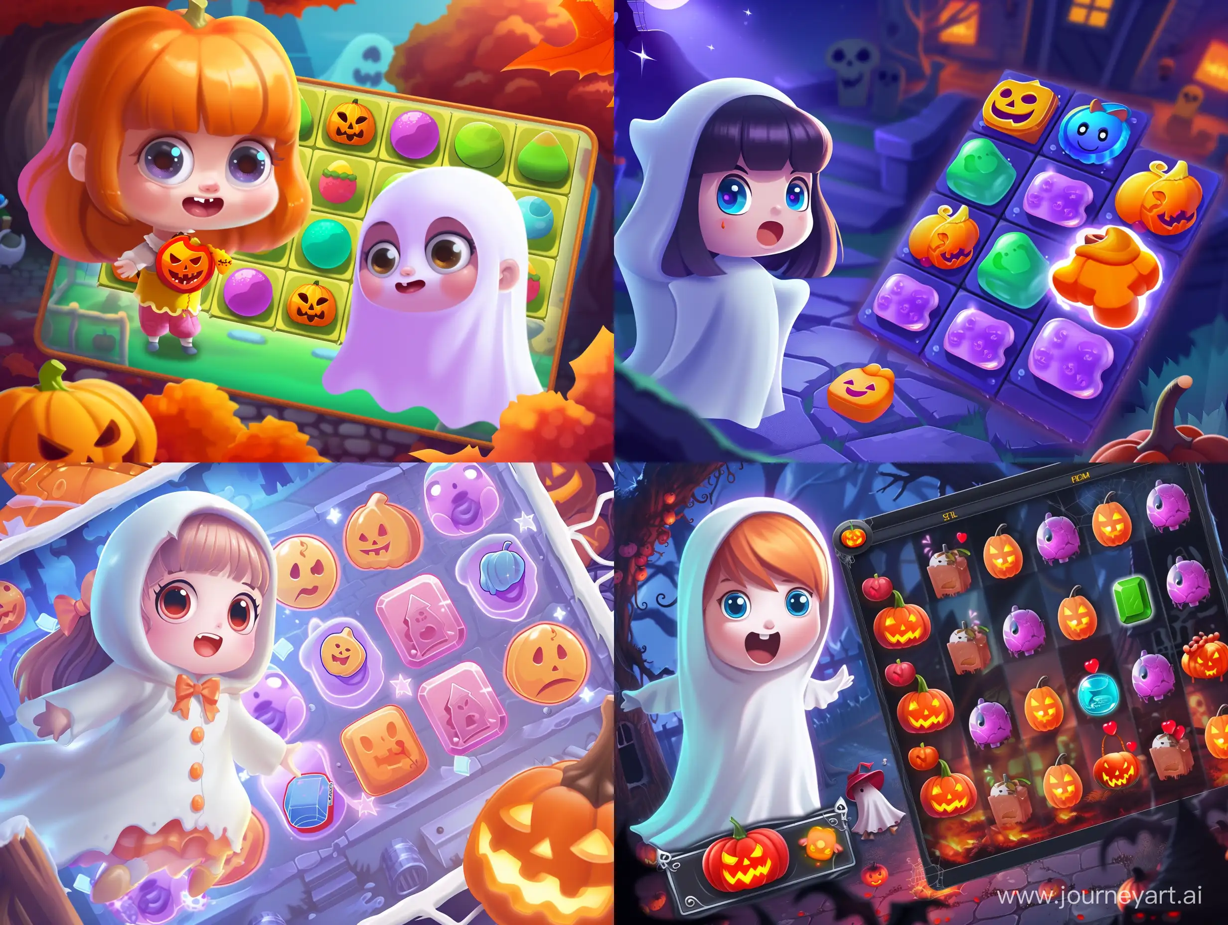 Spooky-Halloween-Match-3-Game-Screensaver-with-Ghostly-Delight