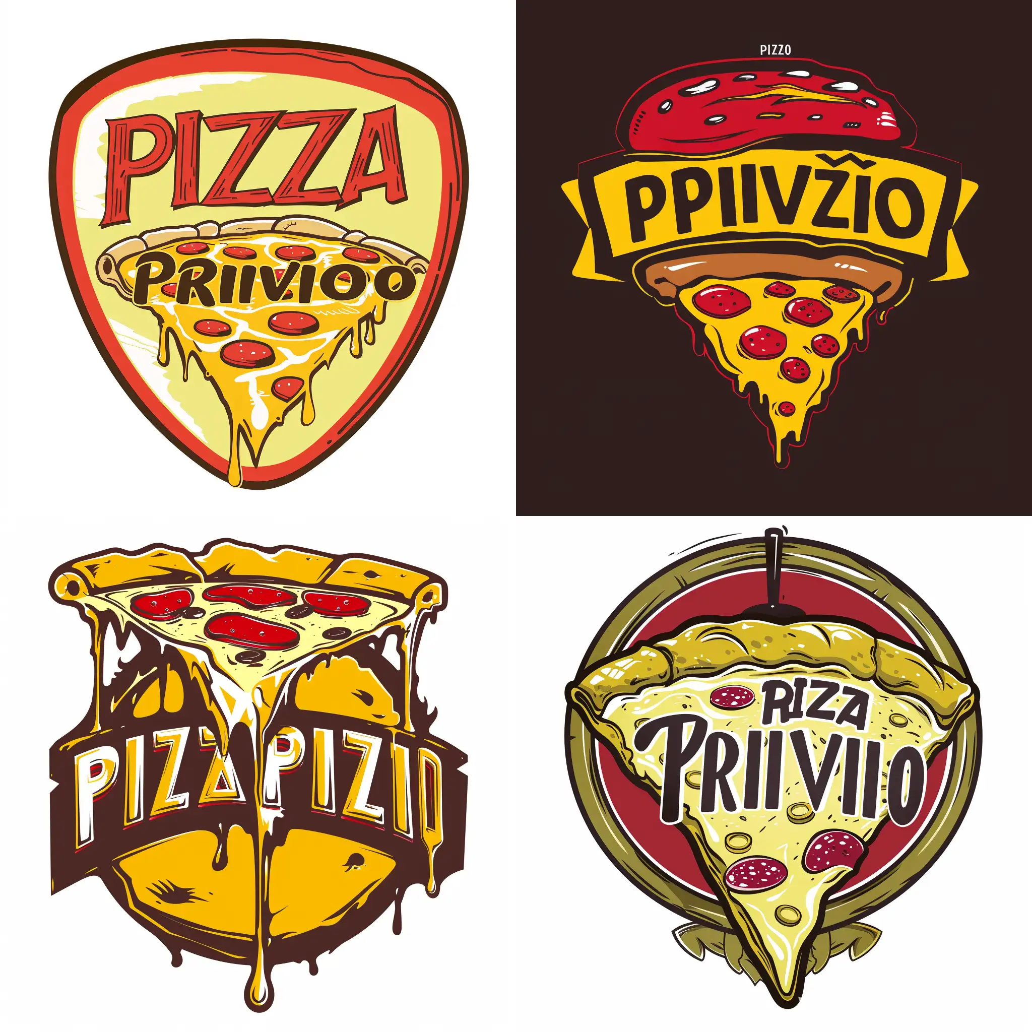 Pizza Logo For Restaurant Called "Pizza Privio"