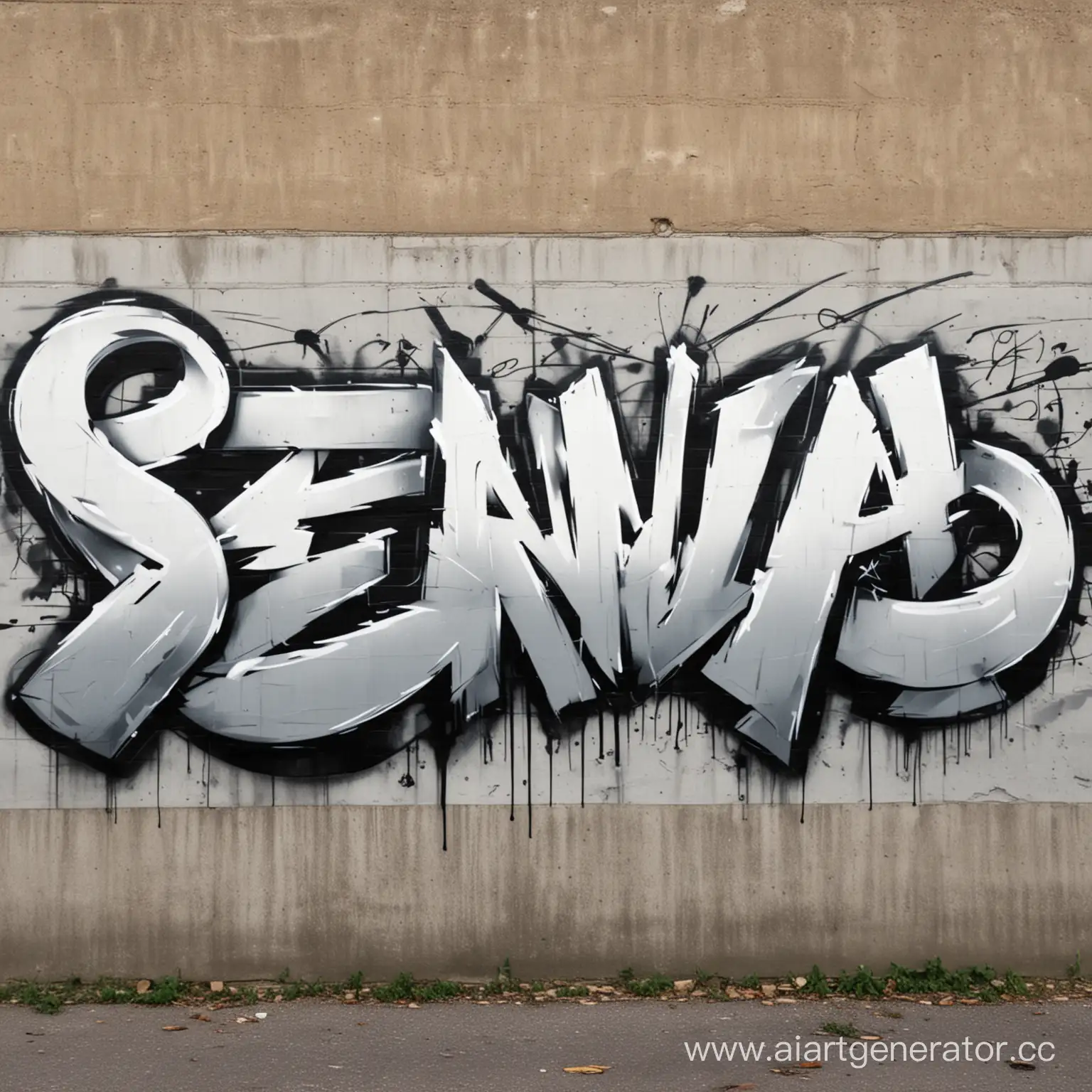 Colorful-Graffiti-Inscription-Senya-on-Urban-Wall
