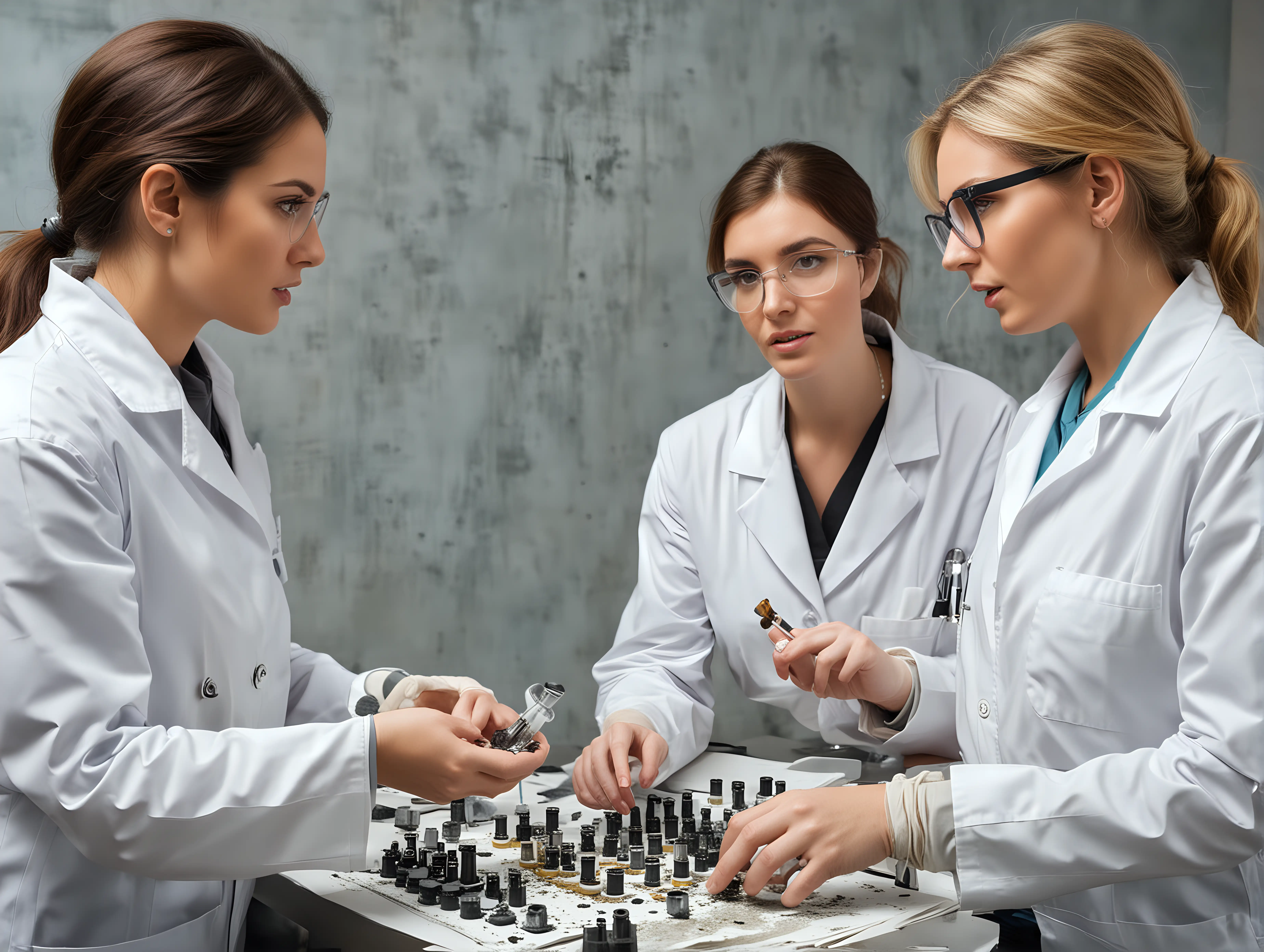 large breasted women scientists discussing mold toxicity