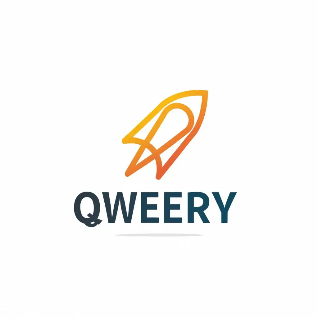 a logo design,with the text "QWERTY", main symbol:rocket,Minimalistic,be used in Finance industry,clear background