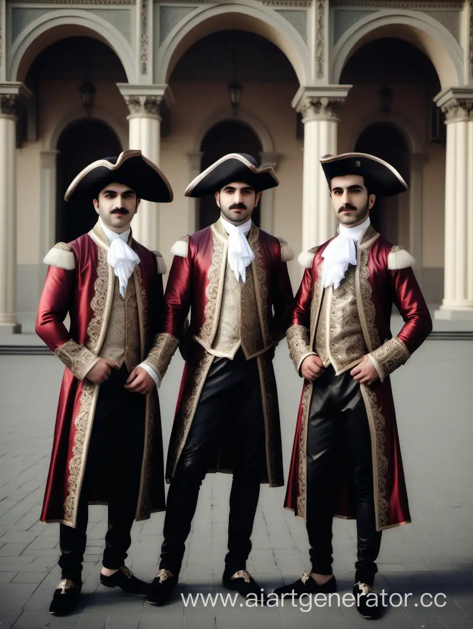 Elegant-Armenian-Brothers-in-18th-Century-Style-at-Palace