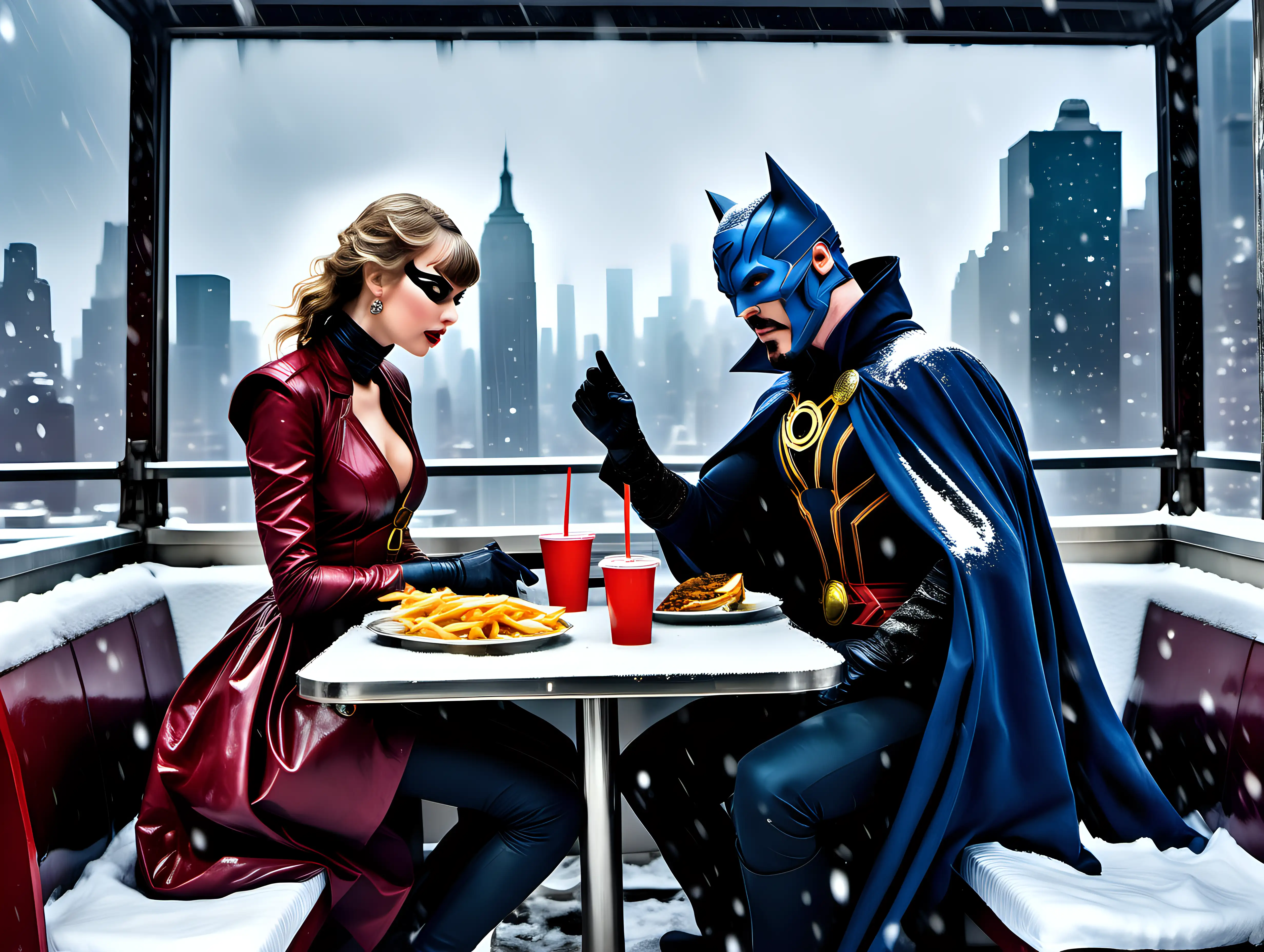 Taylor Swift and Doctor Strange Enjoy Romantic Fast Food Date Amidst NYC Snowstorm