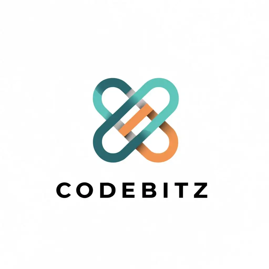 logo, A simple design of interwoven threads, resembling a fabric or a network, representing the close collaboration and connection between Codebitz and its community of artisans., with the text "Codebitz", typography