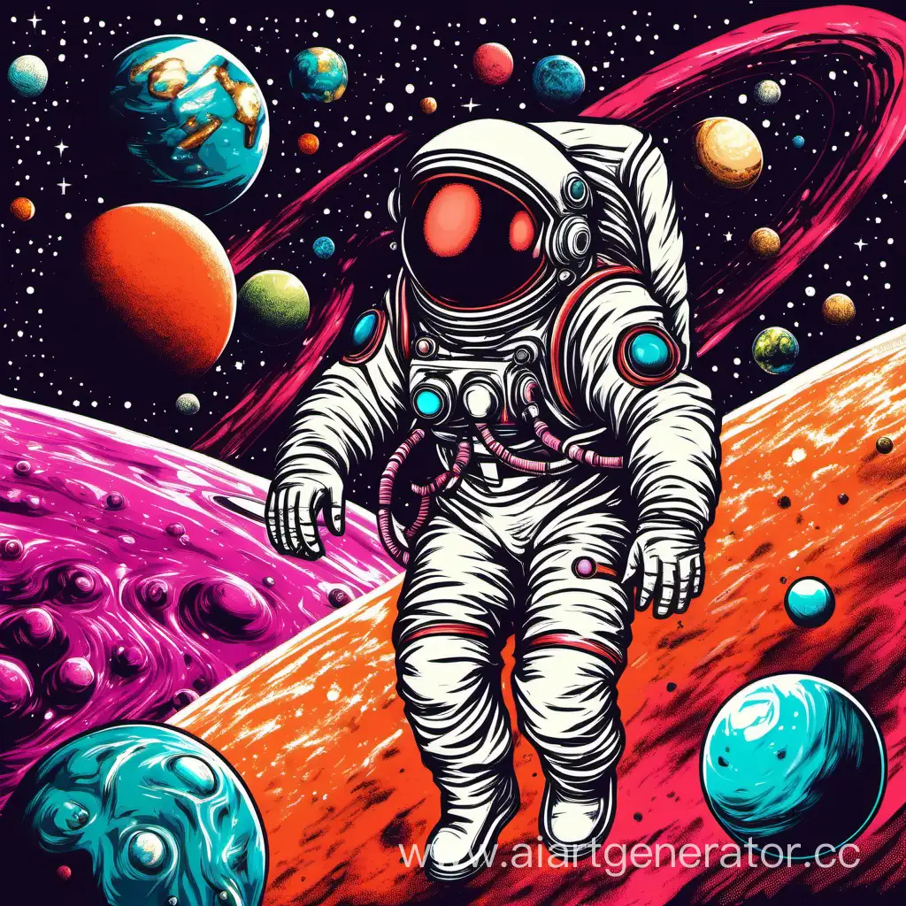 Cosmonaut-Exploring-Colorful-Space-Among-Planets