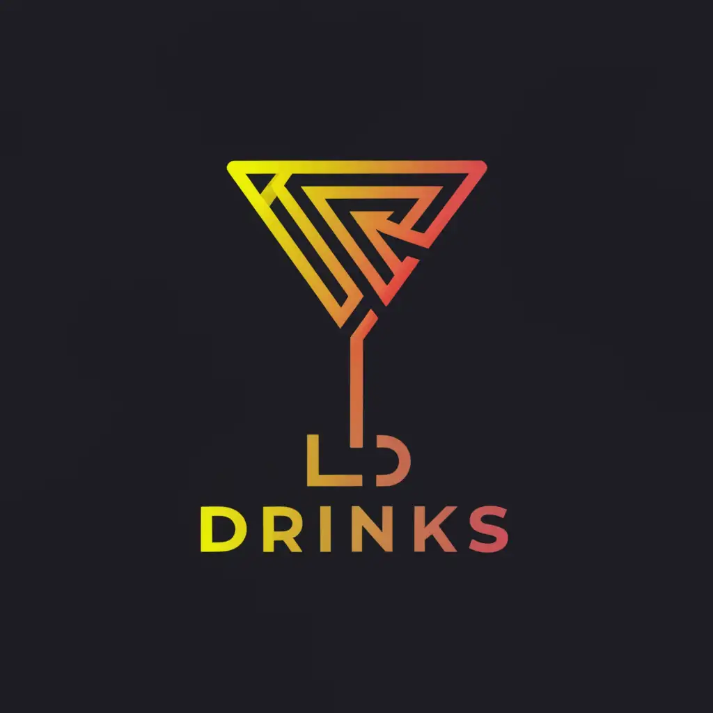 a logo design,with the text "LD DRINKS", main symbol:Martini Glass,complex,be used in Entertainment industry,clear background