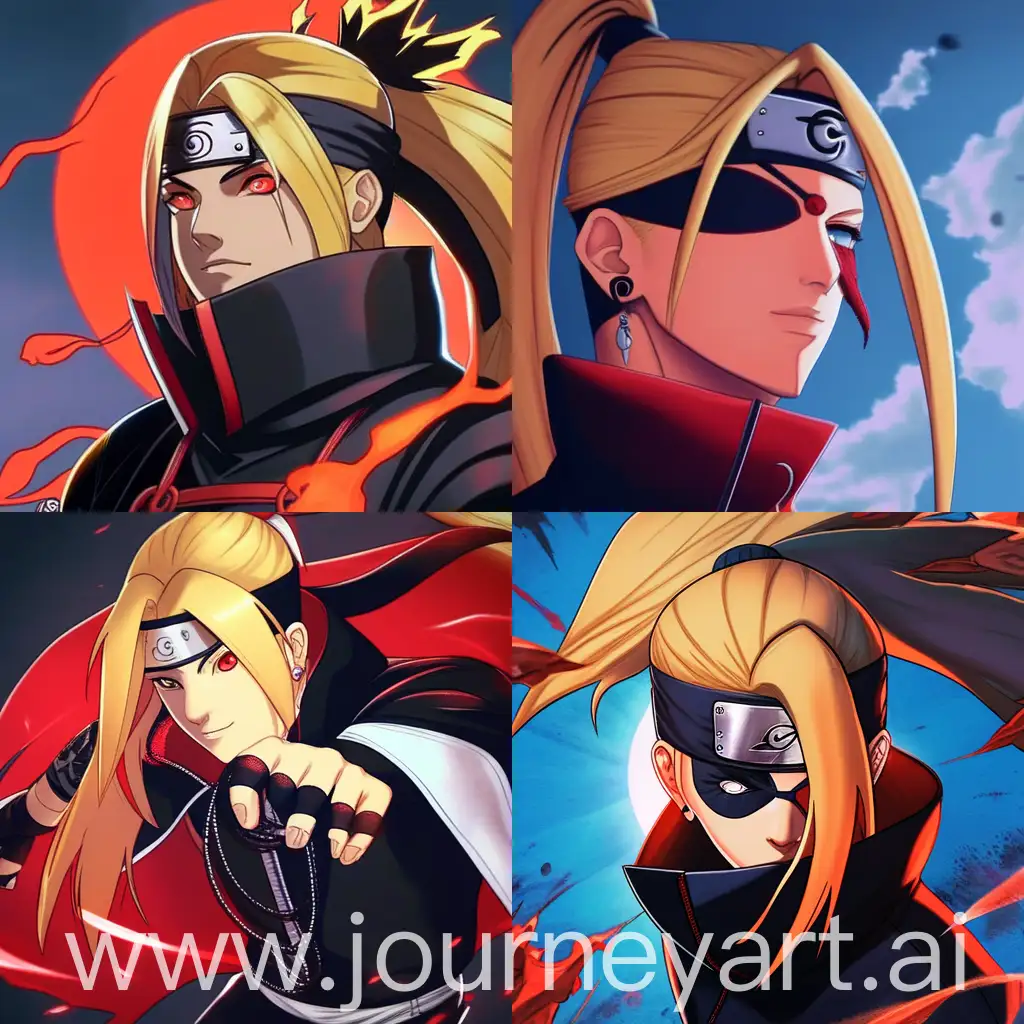 deidara from naruto in persona 5 style