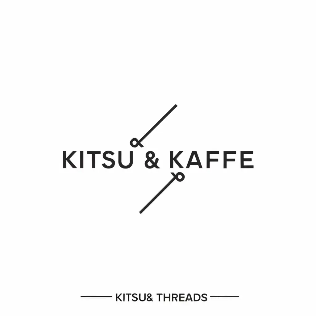 a logo design,with the text "Kitsu & Kaffe Threads", main symbol:Incorporate a minimalist representation of a spool of thread or a needle to symbolize clothing and threads.
Integrate a coffee cup or coffee bean to represent the coffee aspect of the brand.
Ensure the iconography is clean, minimalistic, and easily recognizable, even at smaller sizes. Choose a modern and legible font for the brand name "Kitsu & Kaffe Threads."
The font should reflect the brand's contemporary style and appeal while maintaining professionalism and readability. Opt for a simple and versatile color palette that complements the brand's image. Ensure the logo has a balanced and cohesive shape that works well across different platforms and materials.,Minimalistic,clear background