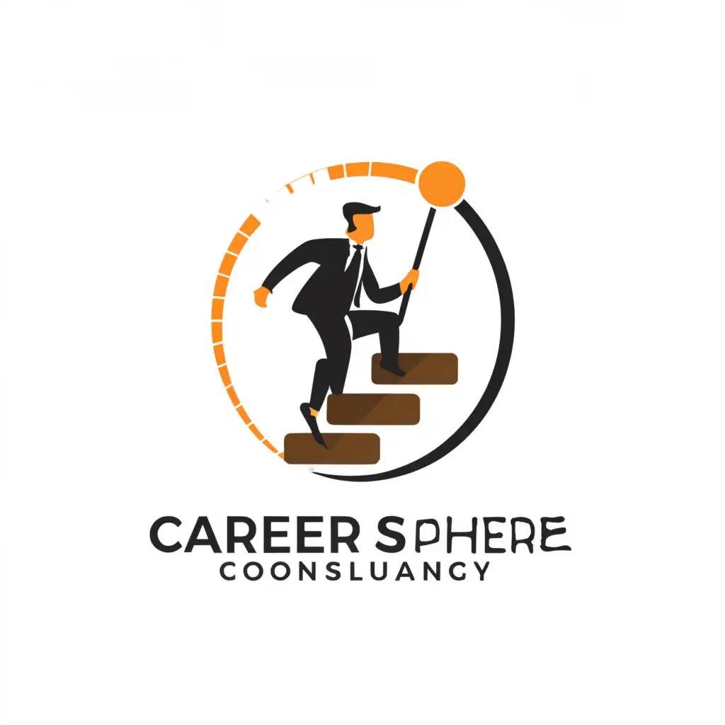 a logo design,with the text "career sphere consultancy", main symbol:person climbing upword on steps,Moderate,clear background