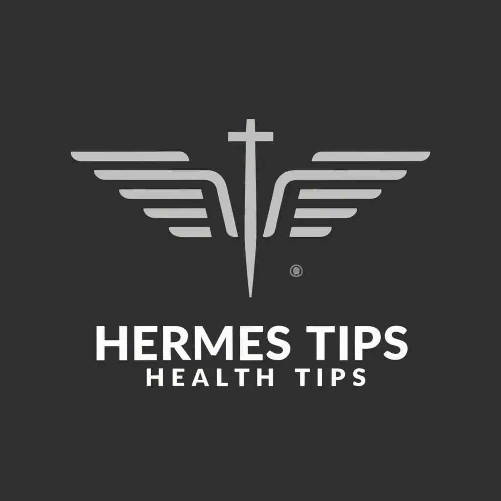 a logo design,with the text "Hermes Health Tips", main symbol:Clean Dark/Grey/black branding,Moderate,be used in Sports Fitness industry,clear background
