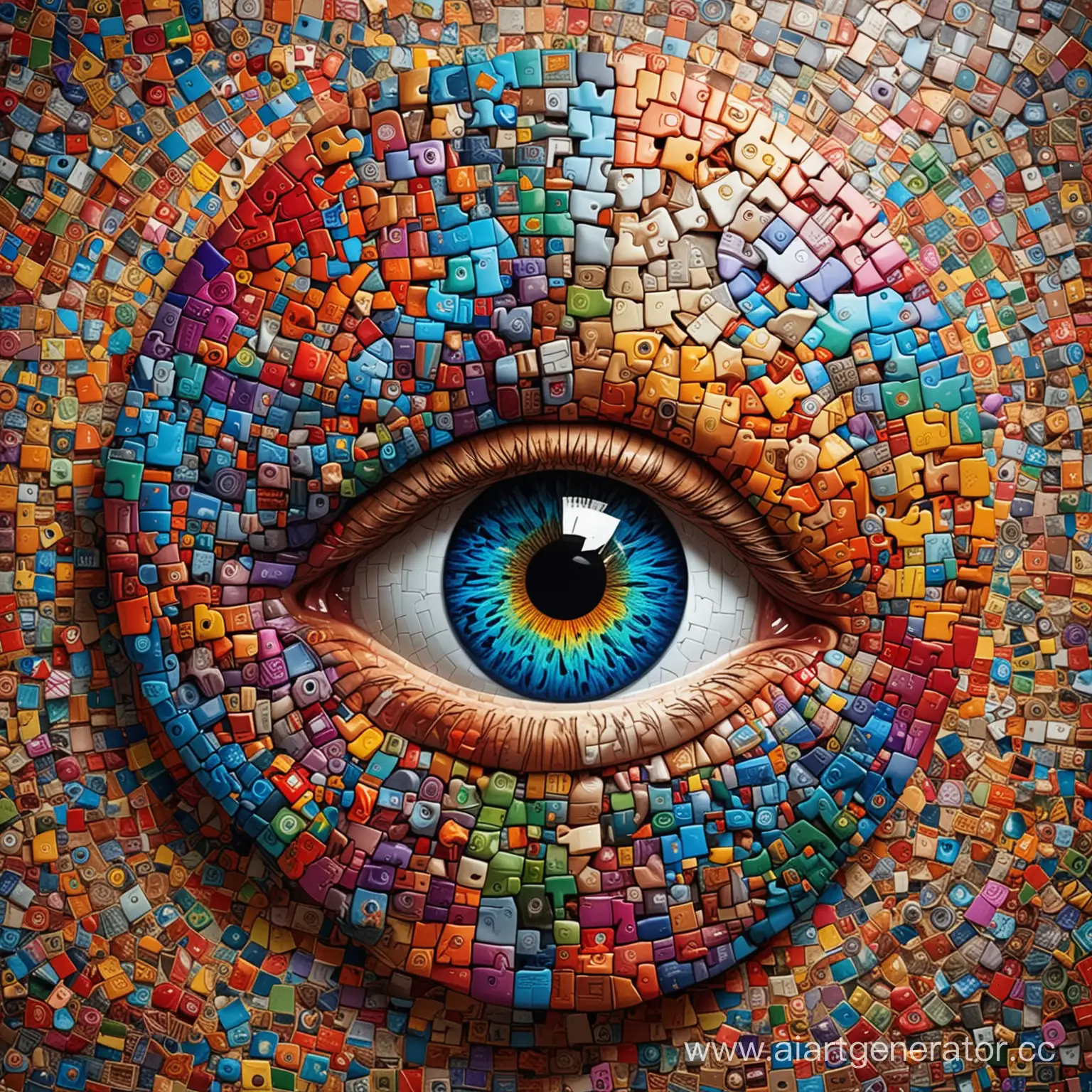 The image shows a mosaic brain with an eye in the center, symbolizing curiosity and the search for knowledge. Around the brain are multicolored puzzles representing various facts and information that can be collected and combined. The background of the avatar is made in bright and saturated colors, which attracts attention and creates an association with fascinating and interesting content about curious facts.
