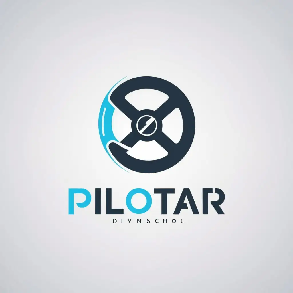 a logo design,with the text "DRIVING SCHOOL PILOTAR", main symbol:P,complex,be used in Education industry,clear background