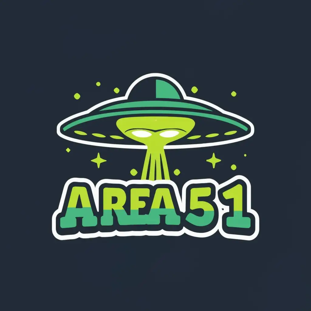 logo, Alien Green cannabis Happy UFO, with the text "AREA 51", typography, be used in Medical Dental industry