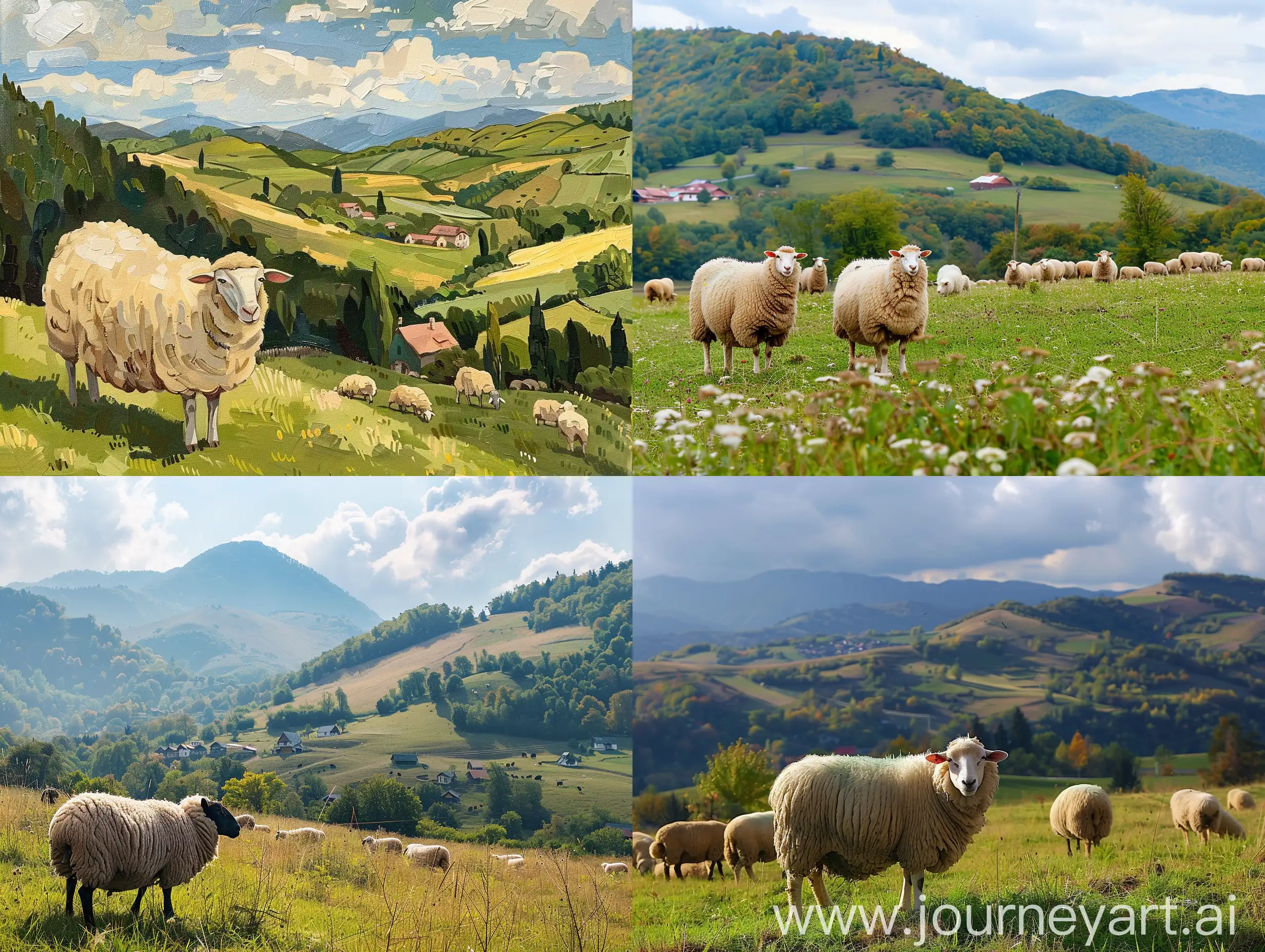 landscape with sheep in bucovina