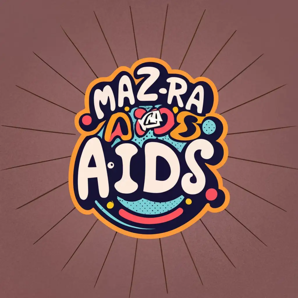 logo, game, with the text "Mazra3a AIDS", typography , with other color