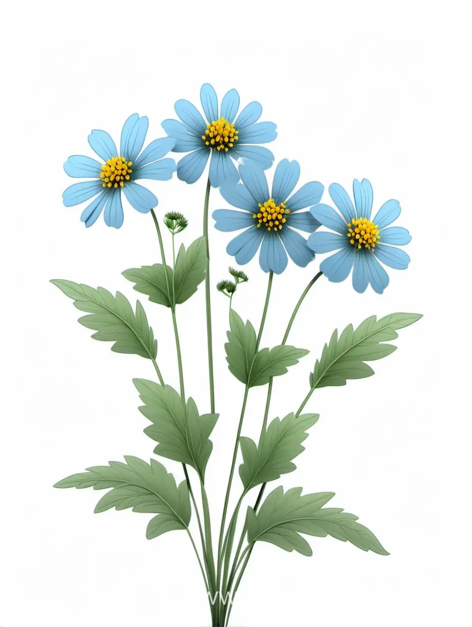 Elegant-Light-Blue-Wildflower-Cluster-4K-Botanical-Line-Art