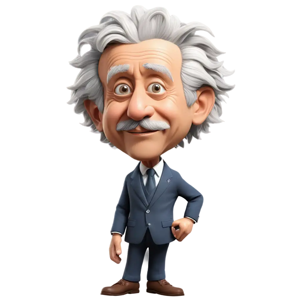 Make a caricature of Albert Einstein 