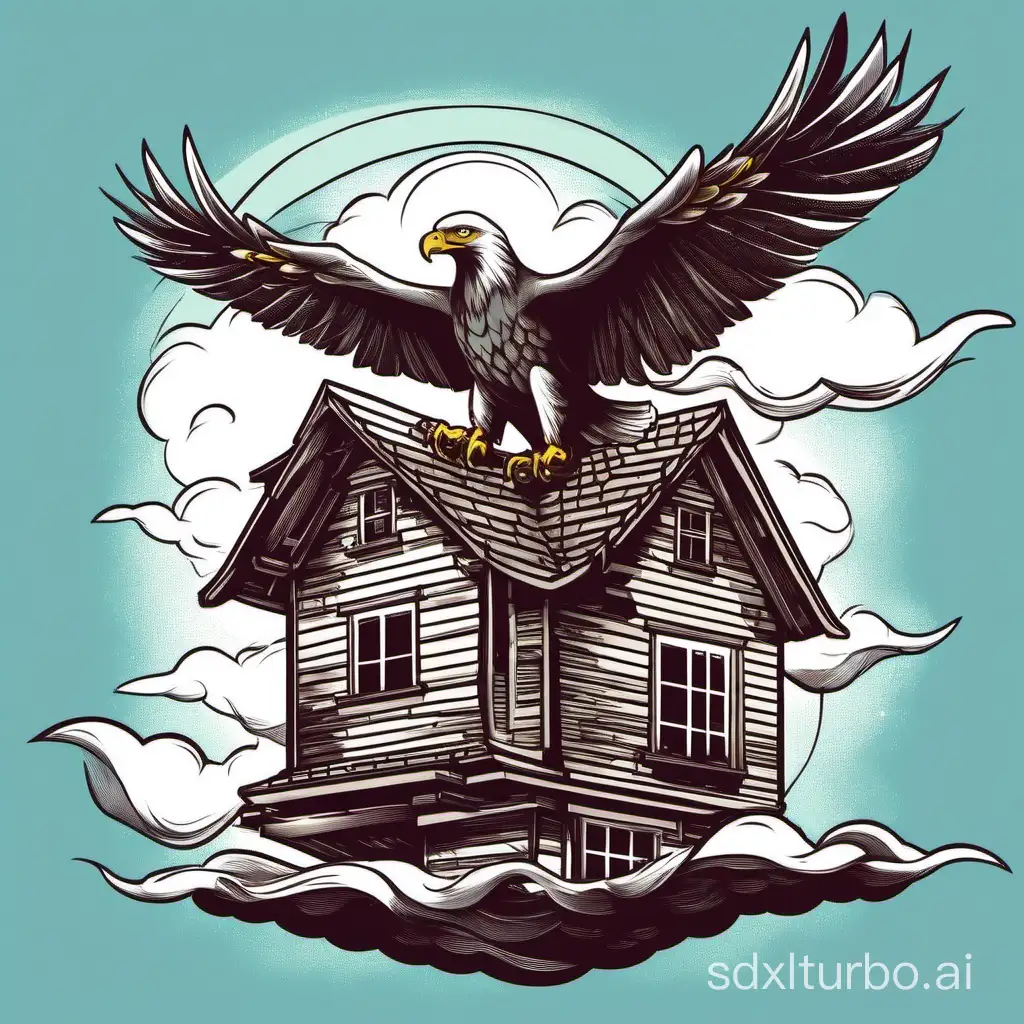 Majestic-Eagle-Soars-with-House-on-Its-Back