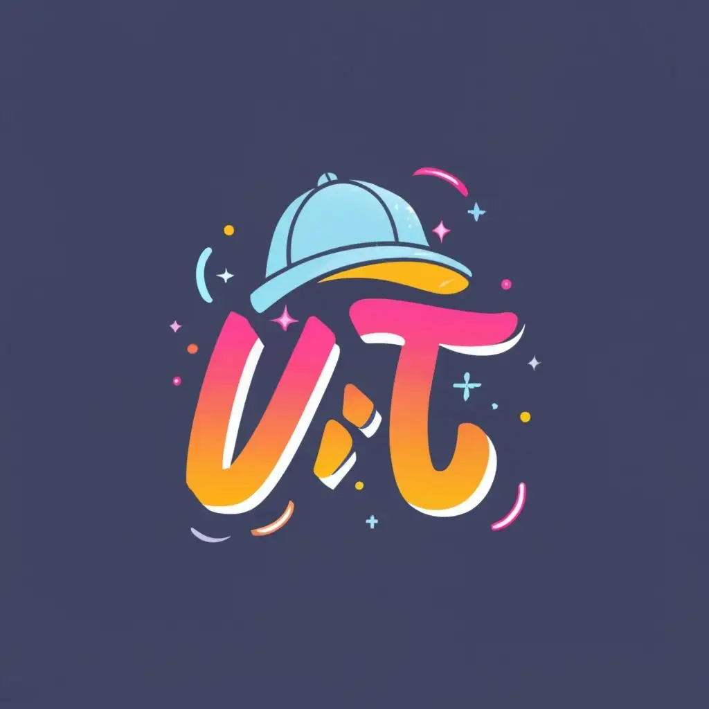 logo, T shirt and a Hat, with the text "V T", typography, be used in Retail industry