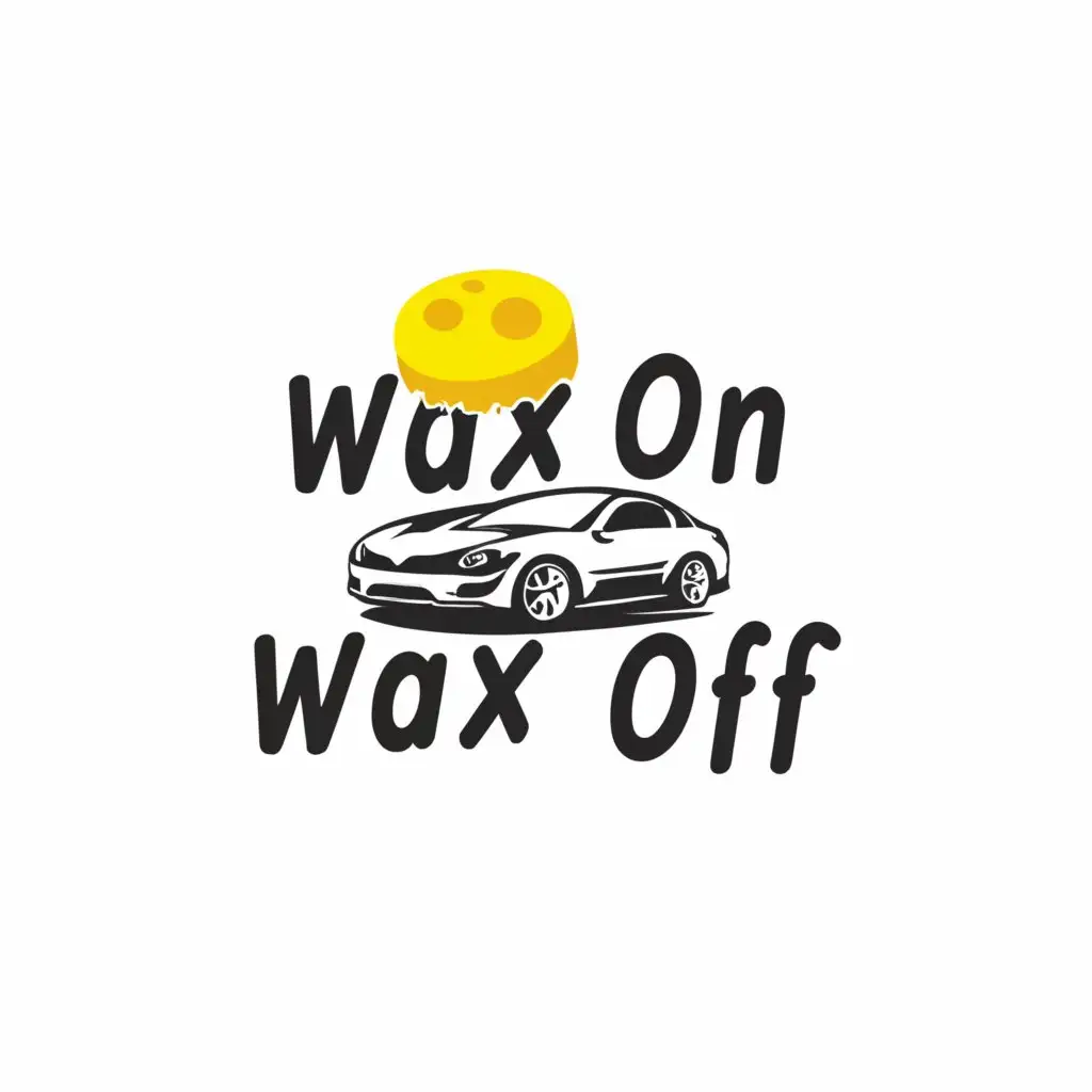 a logo design,with the text "Wax On Wax Off", main symbol:Sponge & Car,Moderate,be used in Automotive industry,clear background