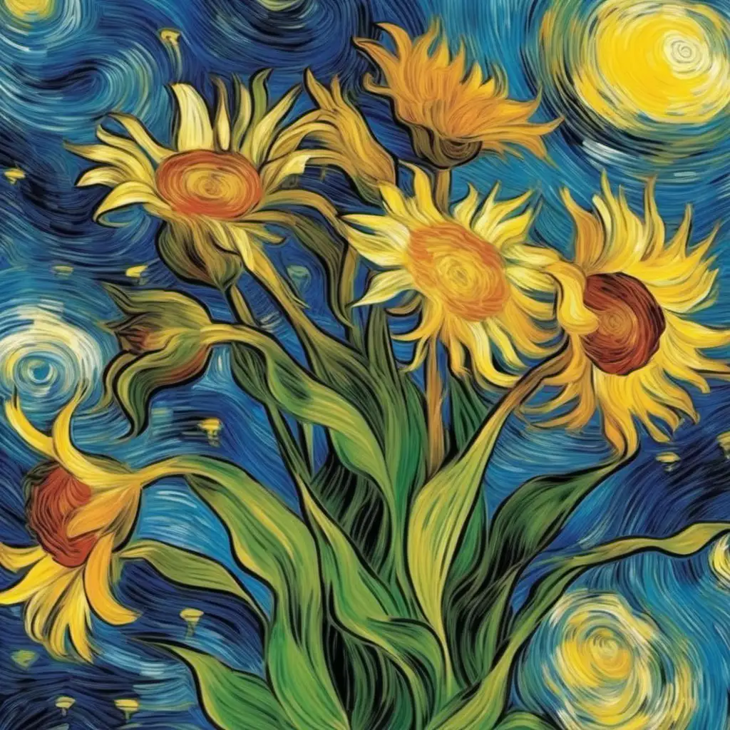 Vibrant Van GoghInspired Flower Print