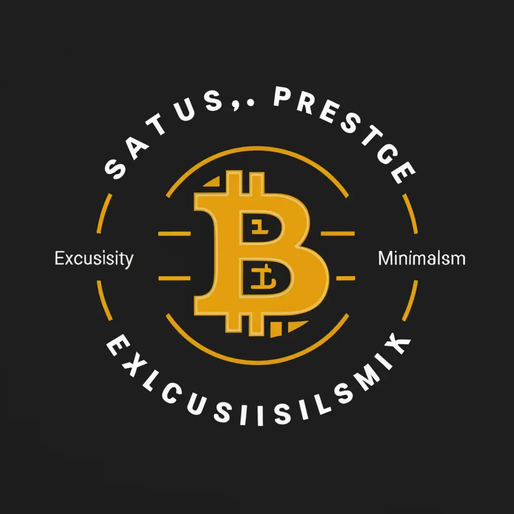 a logo design,with the text "status, prestige, exclusivity, minimalism", main symbol:bitcoin,Moderate,be used in Retail industry,clear background