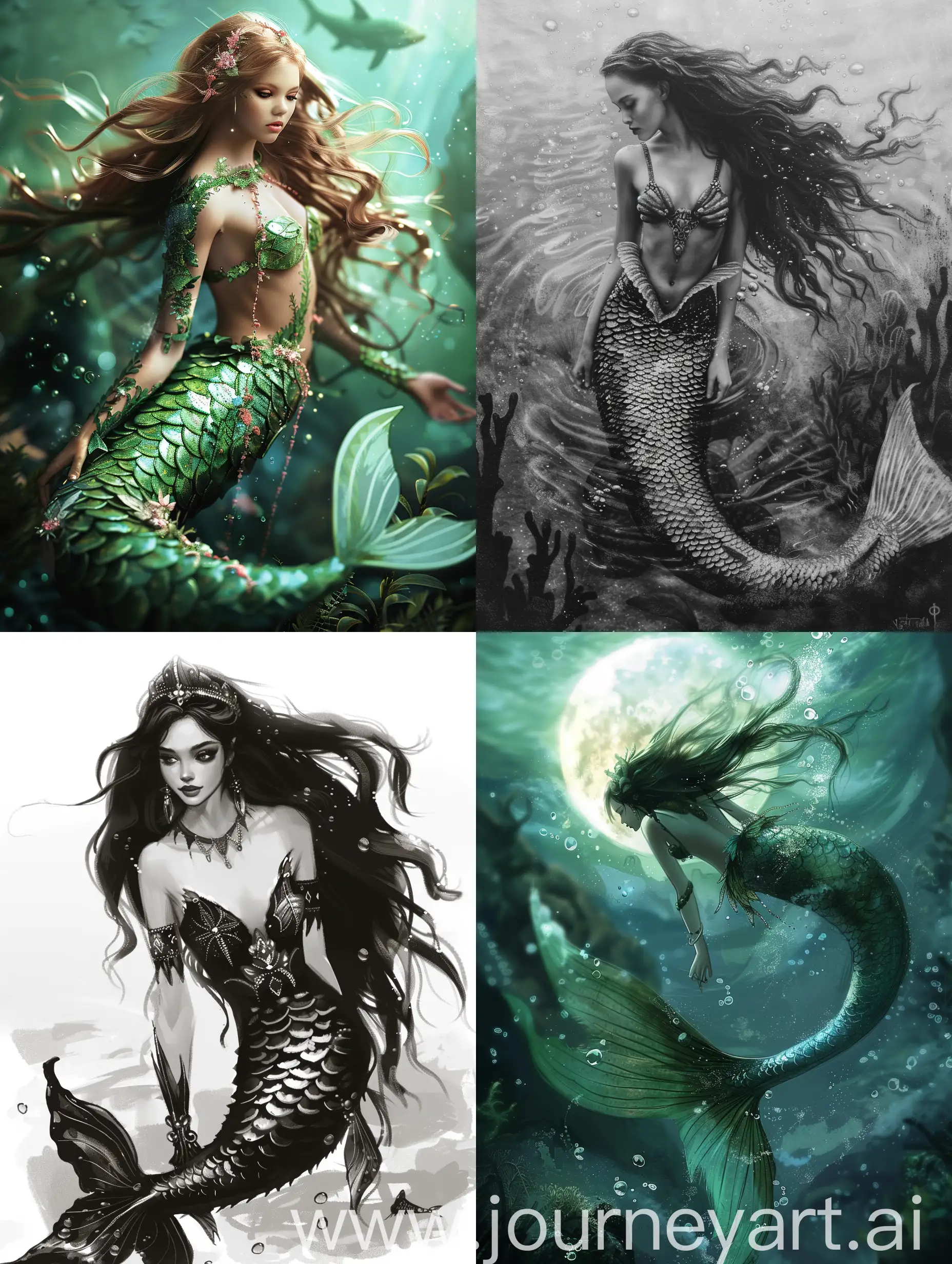 Enchanting-Mermaid-Swimming-Underwater-in-Vivid-Ocean-Depths