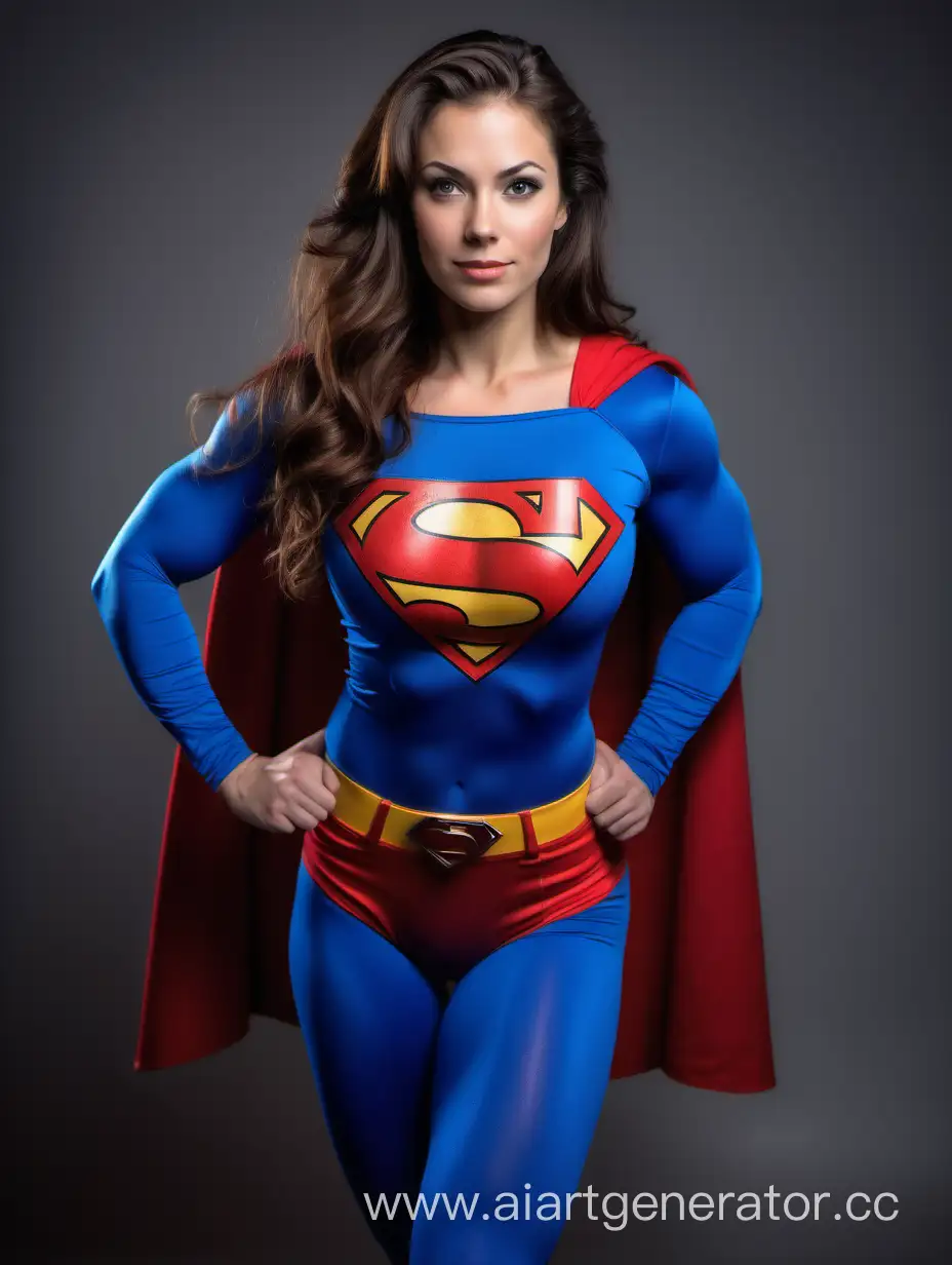 Muscular-Superwoman-in-Striking-Superman-Costume
