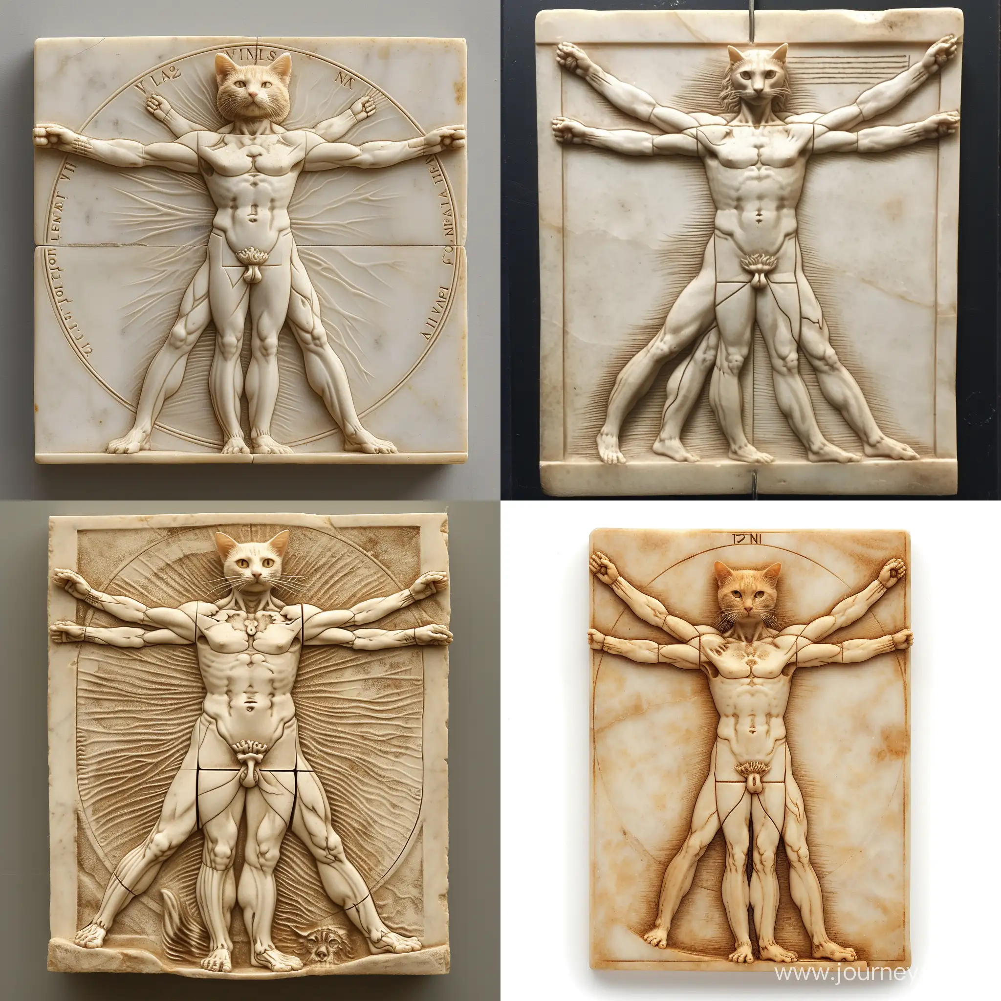 Vitruvian-Man-Cat-Feline-Form-Embraces-Renaissance-Ideal