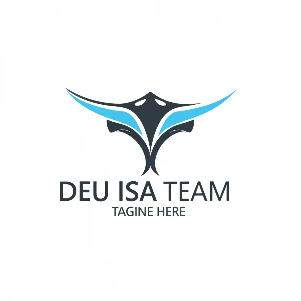 LOGO-Design-For-DEU-ISA-TEAM-Minimalistic-Stingray-Vector-in-White-and-Blue-for-Technology-Industry