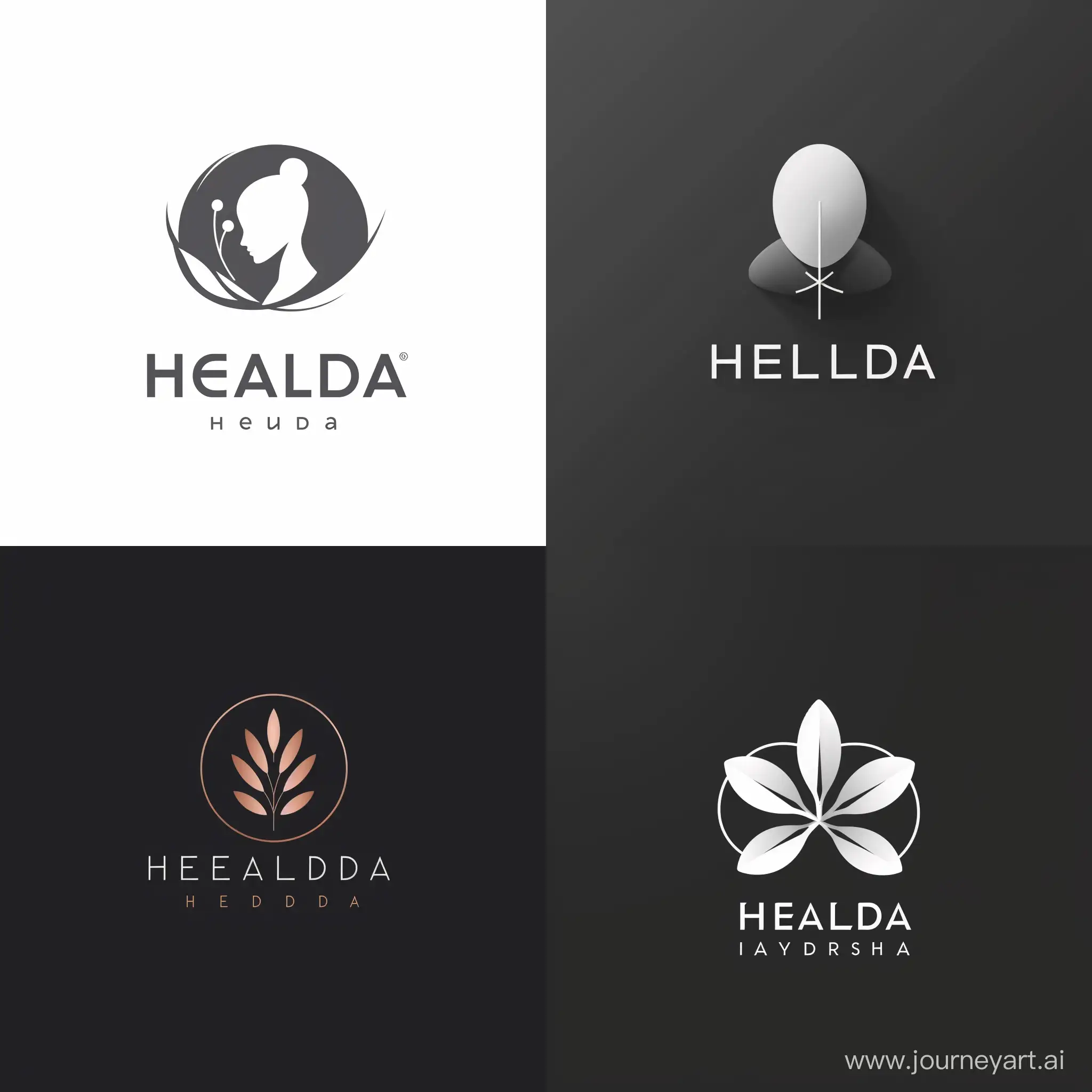 minimalist logo  for "Healda" company which is active in pharmaceutical and medical device production based on biocompatible and absorbable polymer
