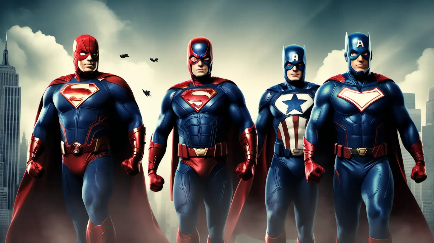Dynamic Trio Fun Superhero Movie Poster
