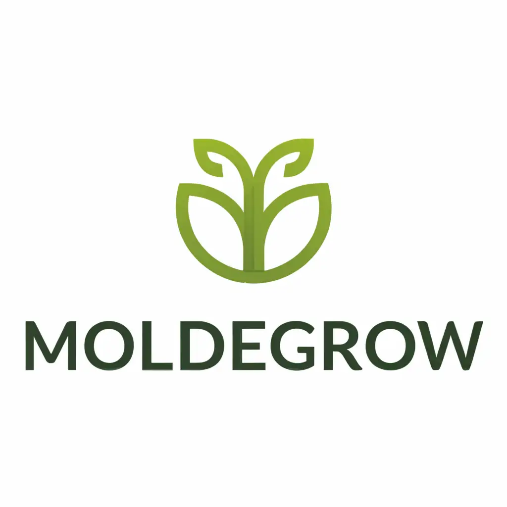 a logo design,with the text "MoldEcoGrow", main symbol:leaves,Moderate,clear background