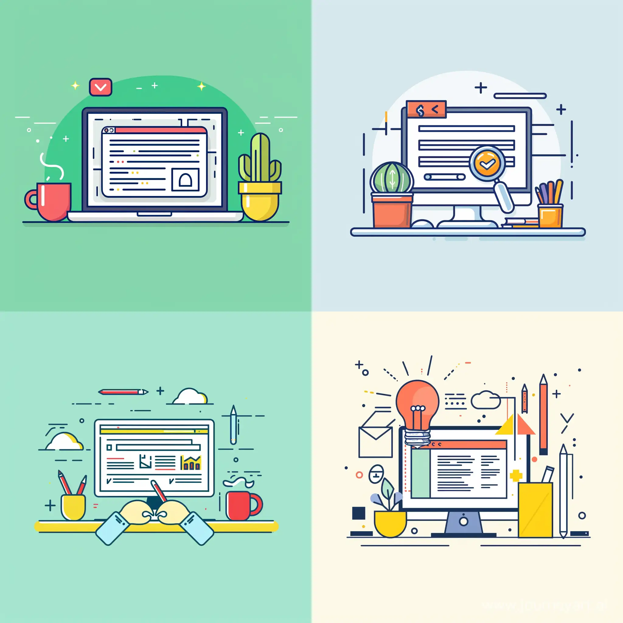 illustration a minimal graphic image "writing weblog content about How to choose a web design company & what to look for؟" with plain color background
