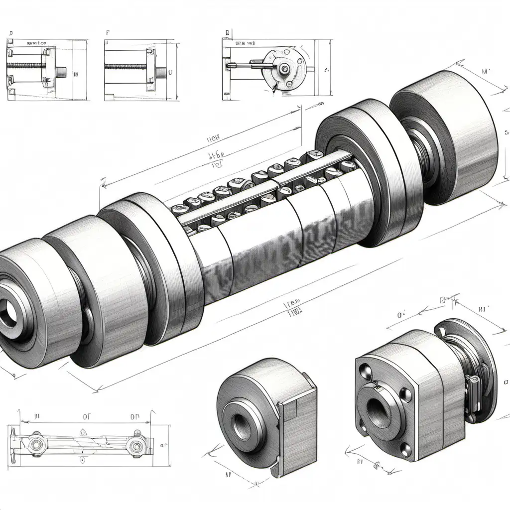 Precise-Bolt-Mechanism-Drawing-with-Dimensions