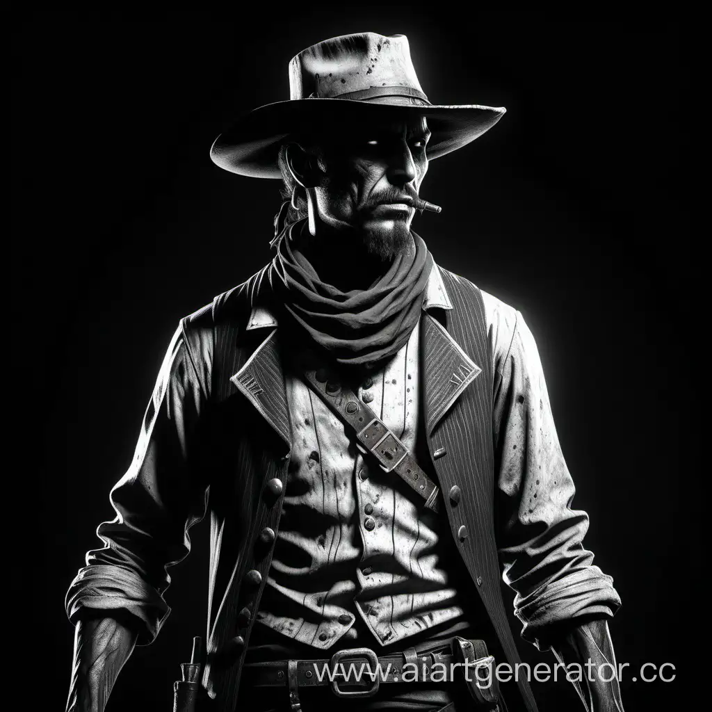 Wild-West-Bandit-Leader-in-Hunt-Showdown-Universe-Black-and-White-Portrait