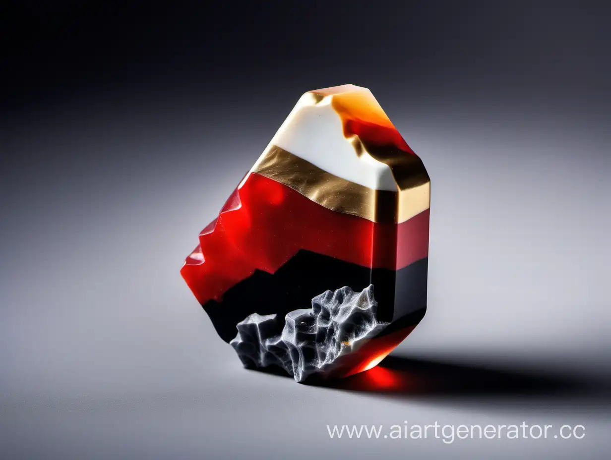 Luxurious-Precious-Stone-Soap-Gold-White-Red-and-Black-Artisan-Craft