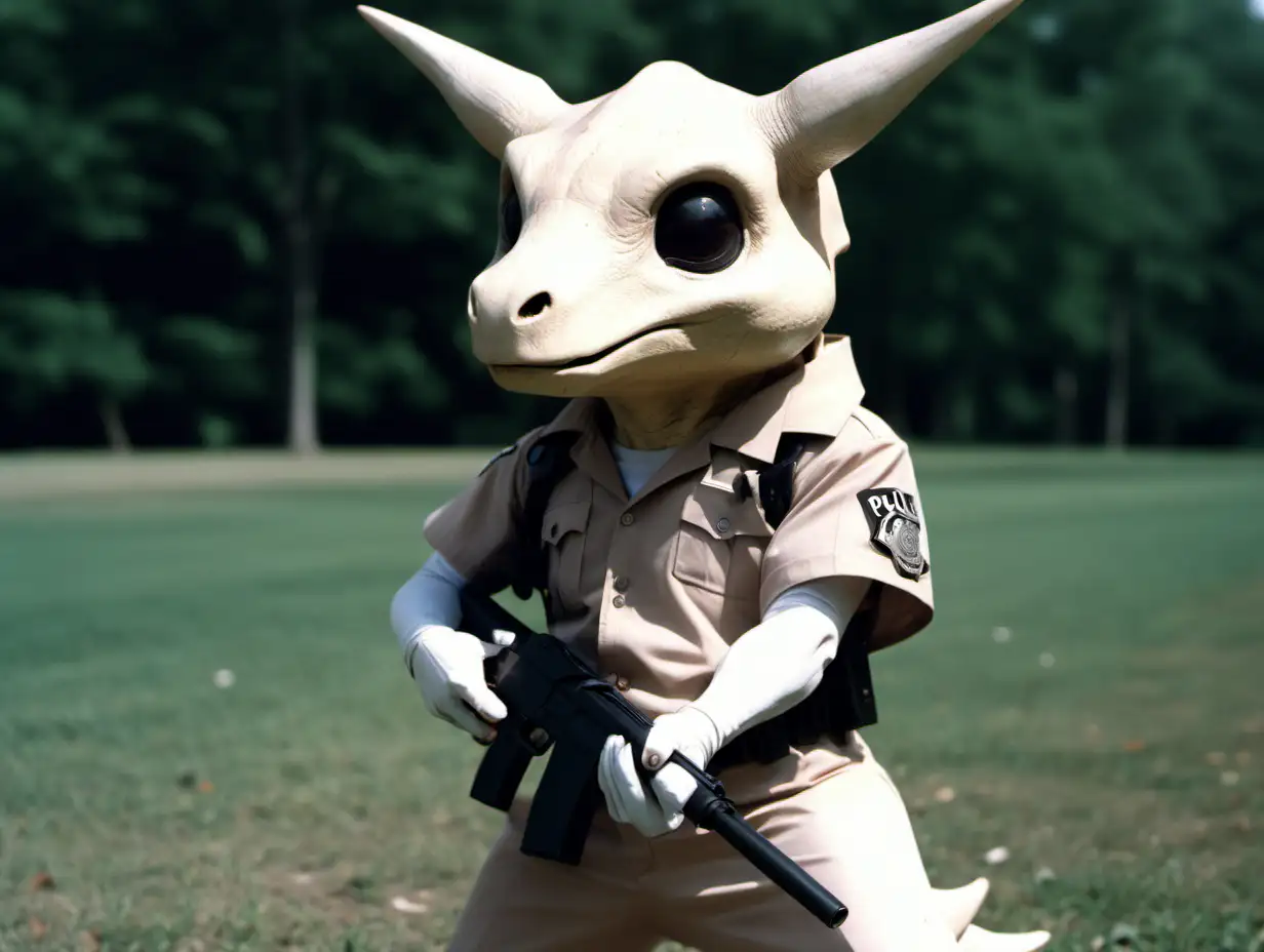 1985, vhs still, cubone in real life, he is a police