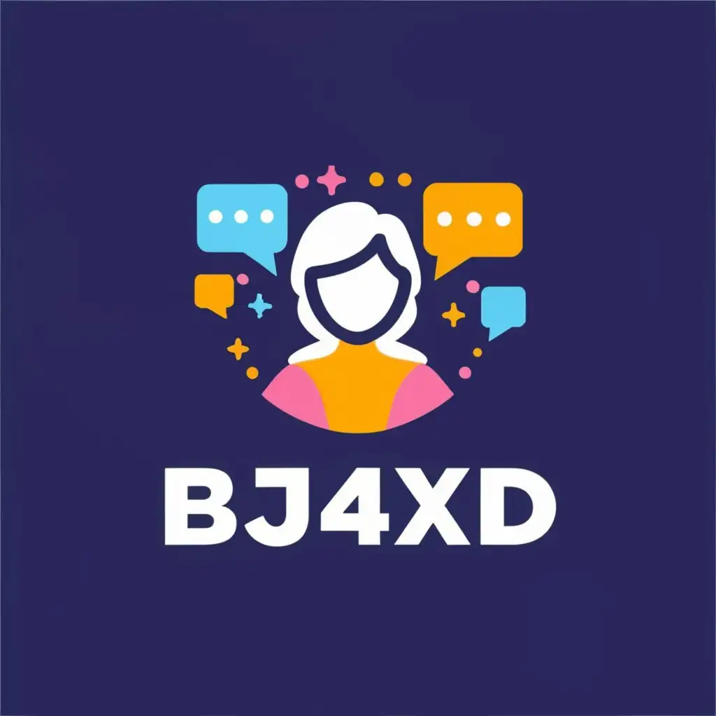 a logo design,with the text "bj4xd", main symbol:Girls Chat Rooms,Moderate,clear background